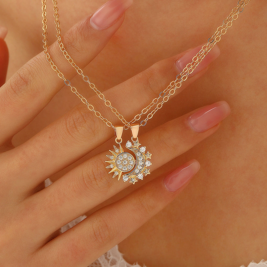 ✨ Sun & Moon Magnetic Couple Necklace Set ✨