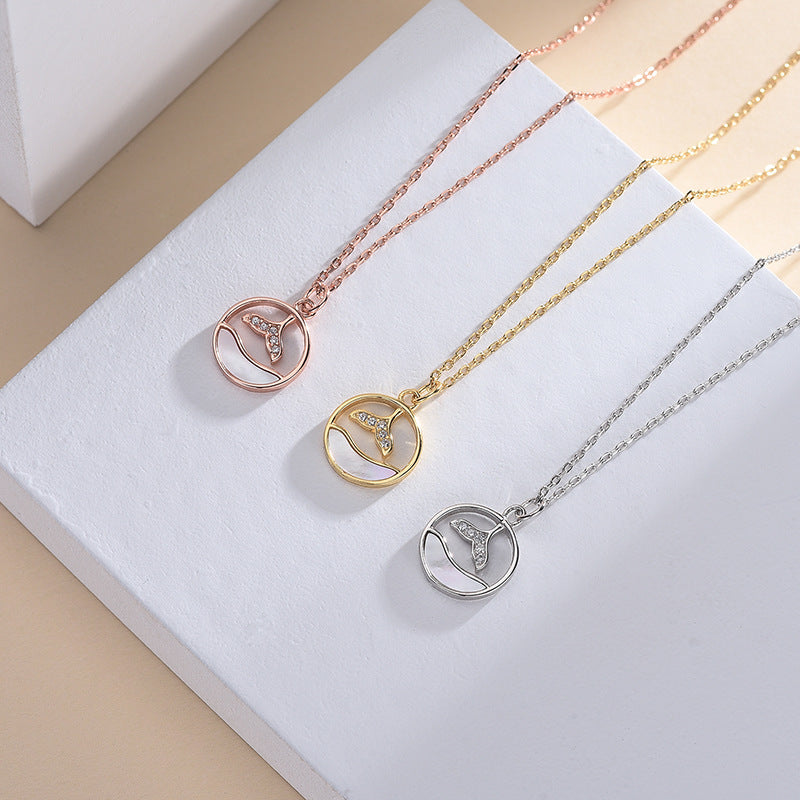Silver Fritillary Fish Tail Necklace Female