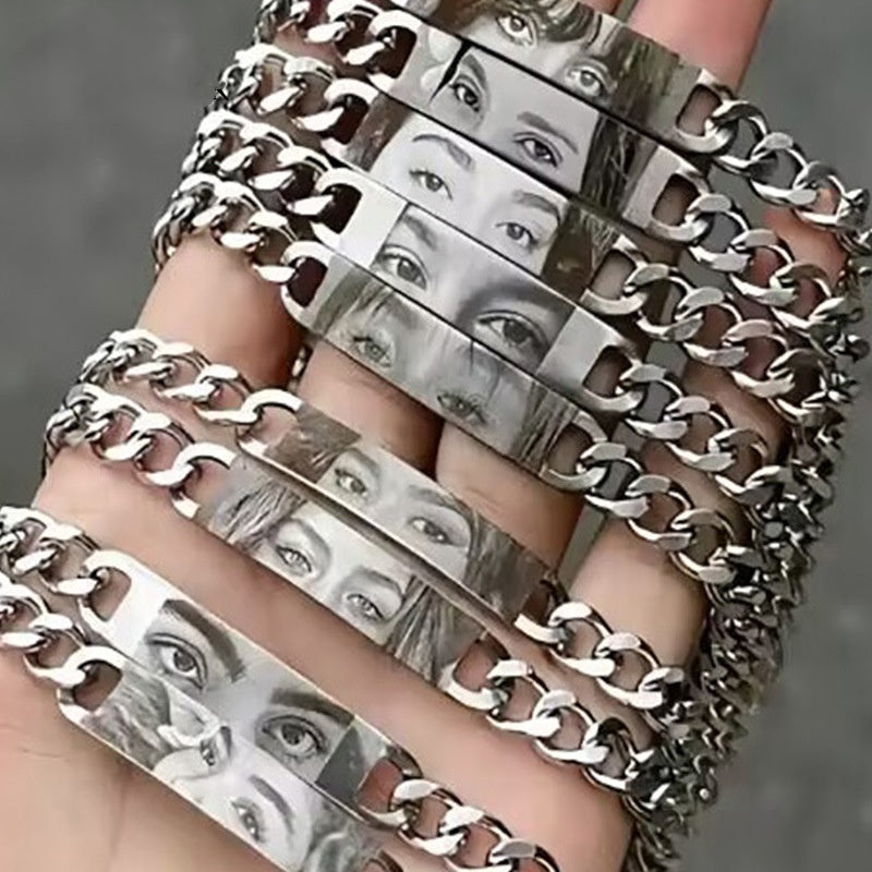 Personalized Eye Bracelet – Laser Engraved Stainless Steel
