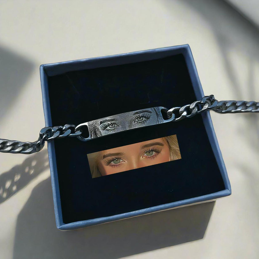 Personalized Eye Bracelet – Laser Engraved Stainless Steel