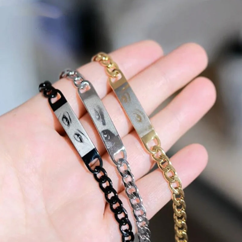 Personalized Eye Bracelet – Laser Engraved Stainless Steel