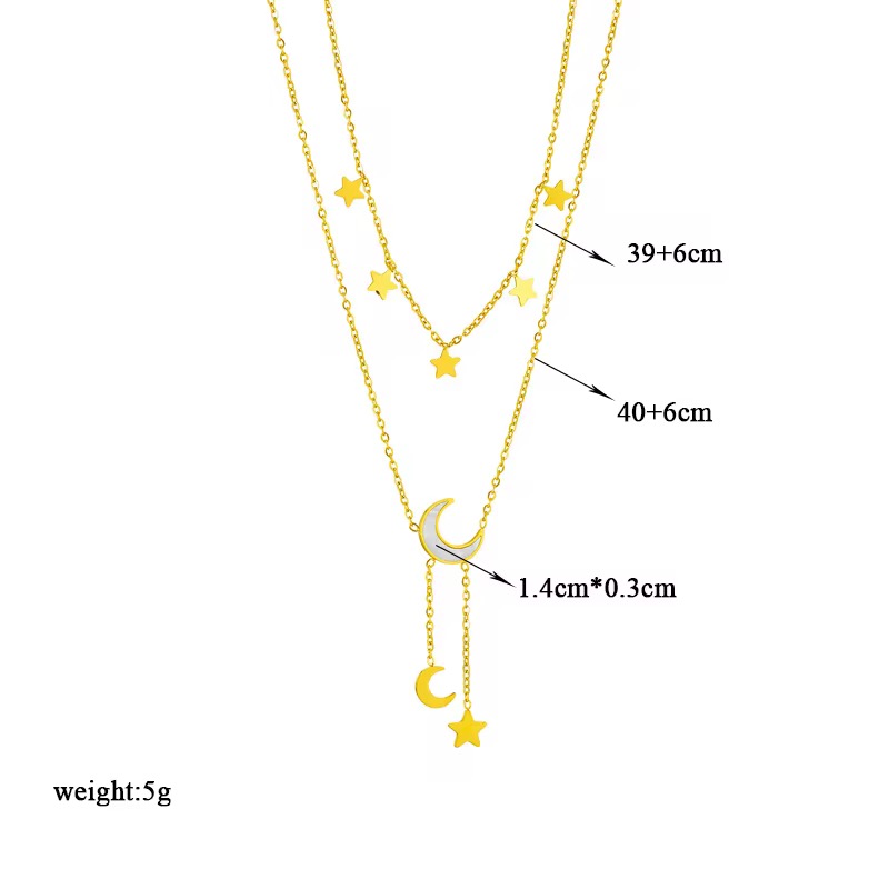 Moon and Stars Necklace