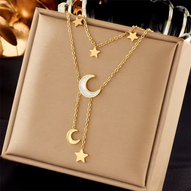 Moon and Stars Necklace