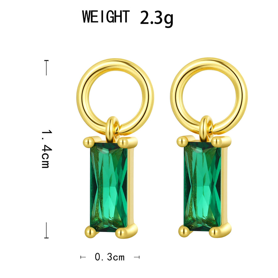 Green Zircon Combination Earrings