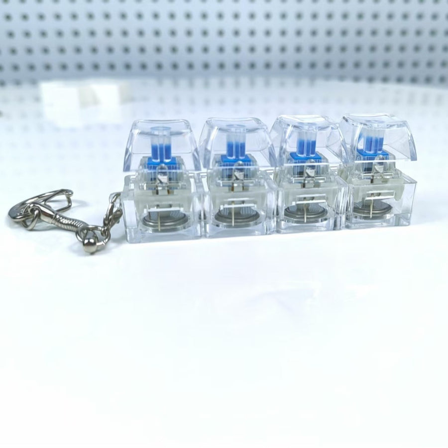 4-Key Luminous Keycap Keychain – Anti-Stress Clicker Toy