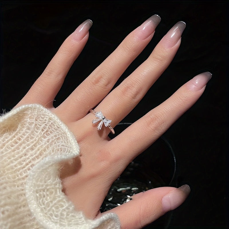 Elegant Adjustable Women's Bowknot Open Ring