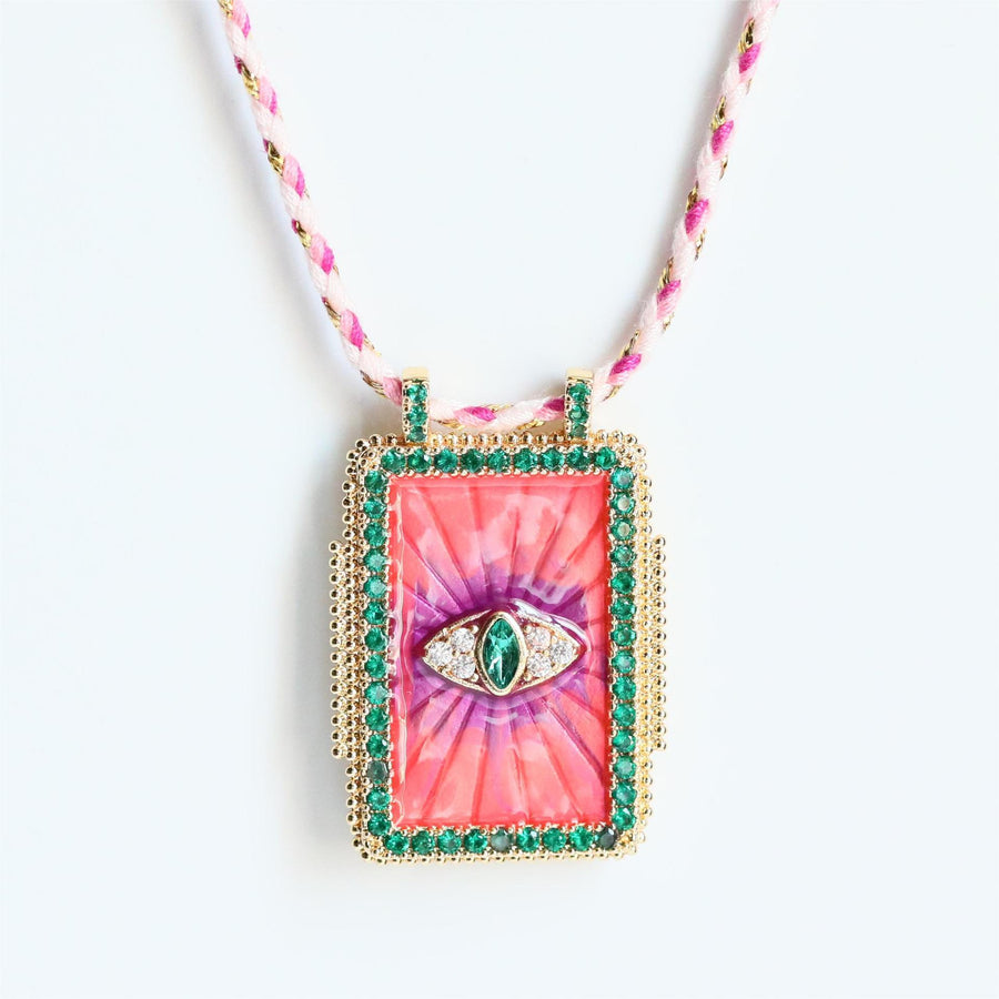 Square Plate Tarot Necklace Female Sun Moon Heart Long Necklace