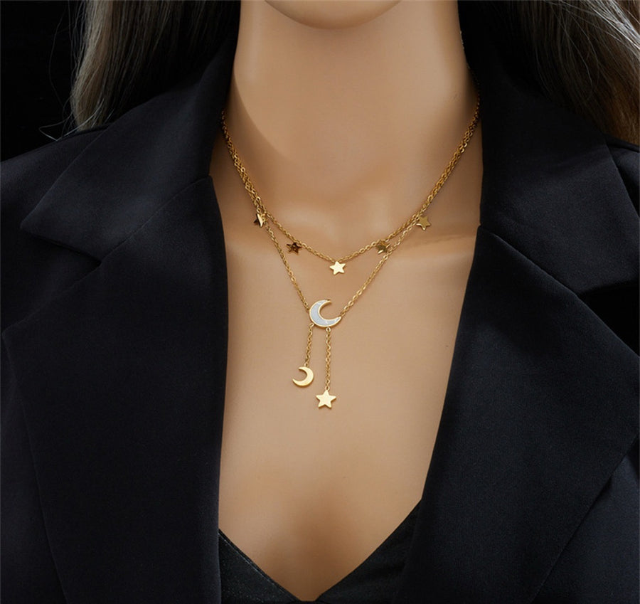 Moon and Stars Necklace