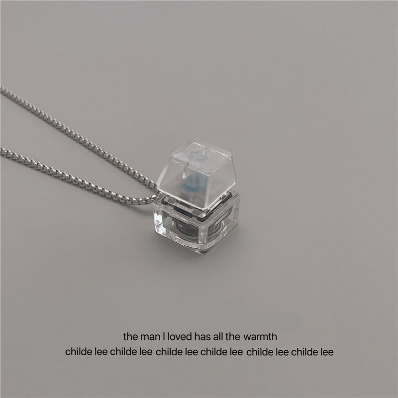 Luminous Fidget Button Necklace – Couples Pendant, Men & Women