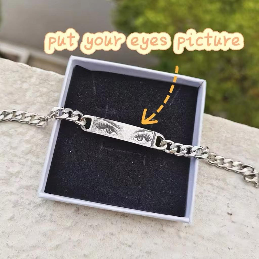 Personalized Eye Bracelet – Laser Engraved Stainless Steel