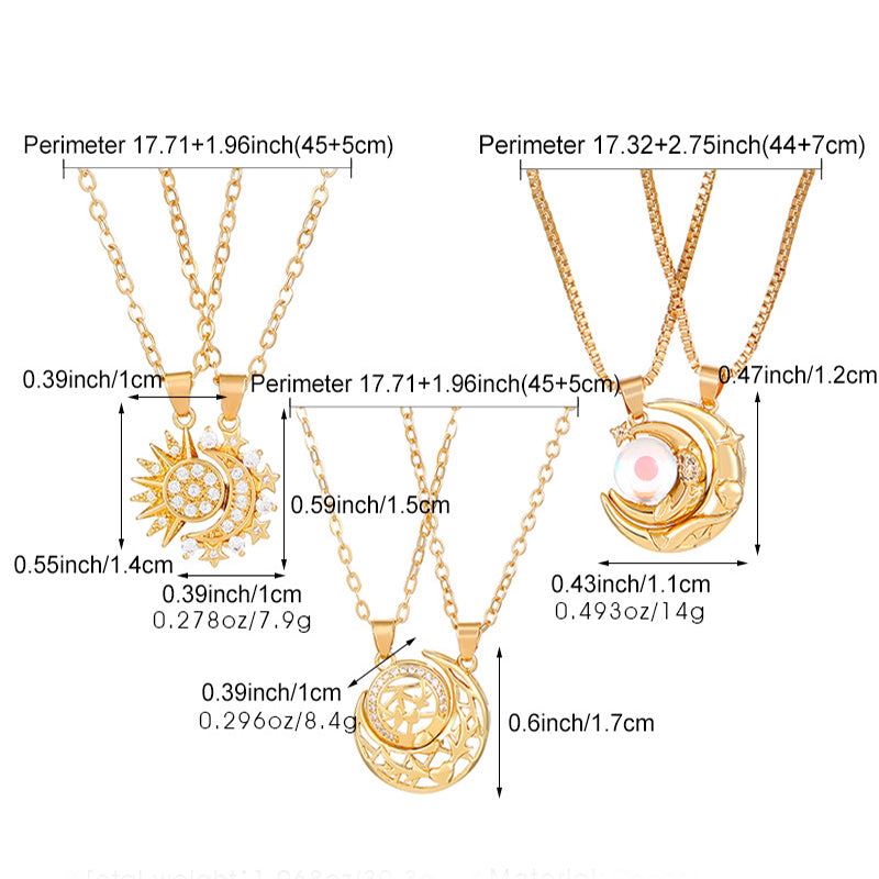 ✨ Sun & Moon Magnetic Couple Necklace Set ✨