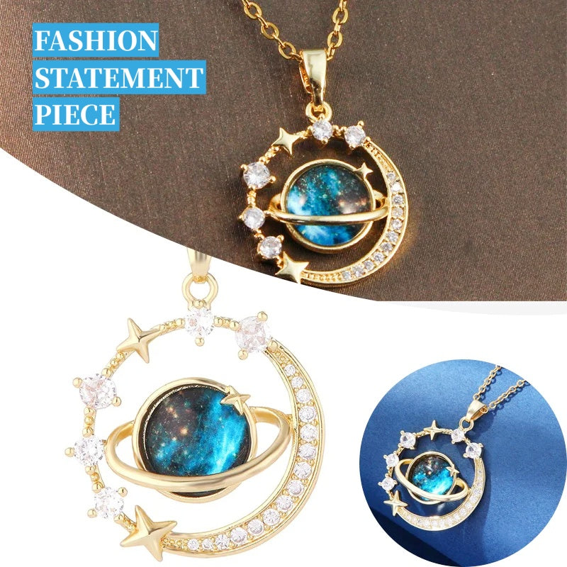 Starry Sky Astronaut Necklace – Stainless Steel Star Pendant for Women