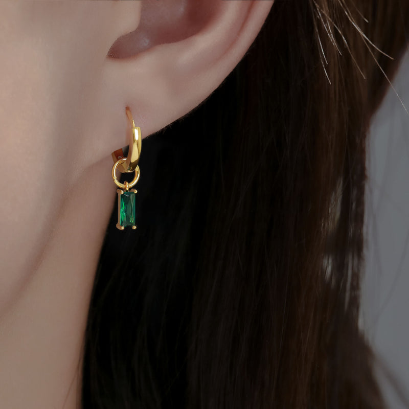 Green Zircon Combination Earrings