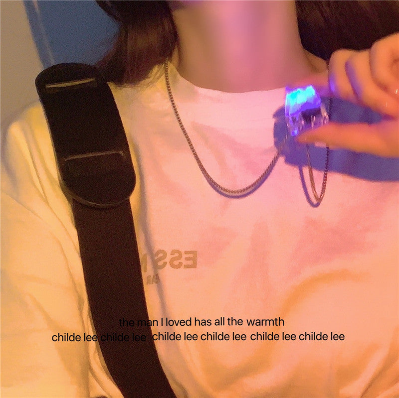 Luminous Fidget Button Necklace – Couples Pendant, Men & Women