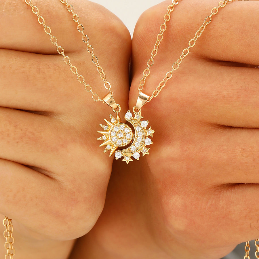 ✨ Sun & Moon Magnetic Couple Necklace Set ✨