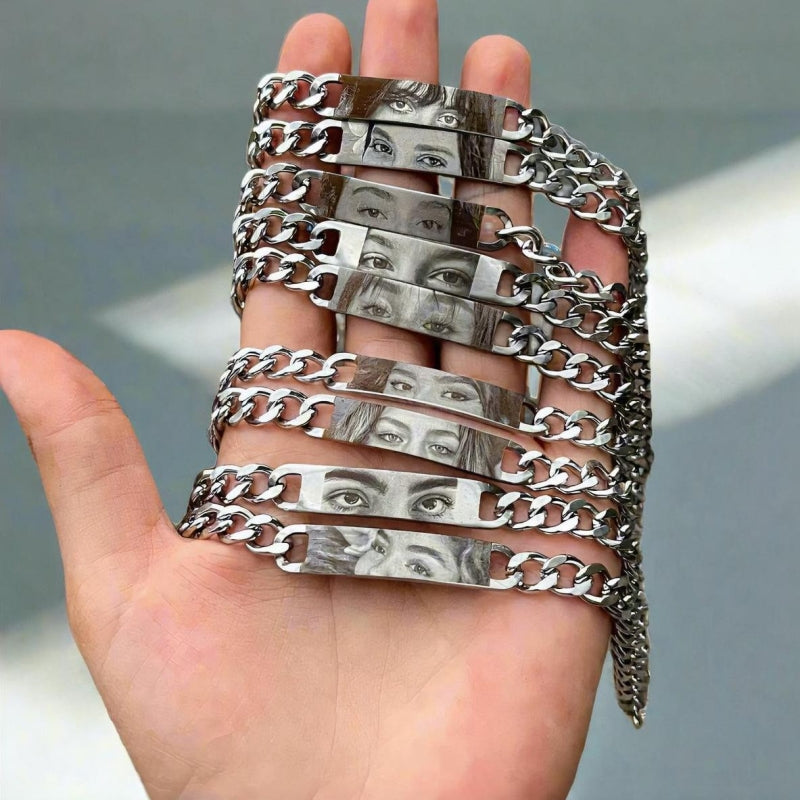 Personalized Eye Bracelet – Laser Engraved Stainless Steel