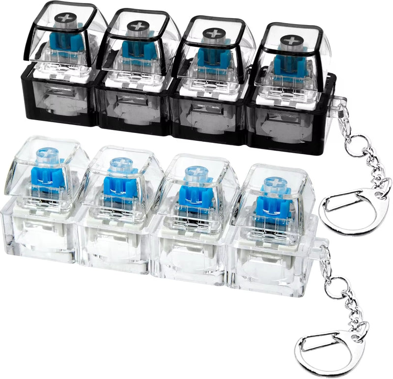 4-Key Luminous Keycap Keychain – Anti-Stress Clicker Toy