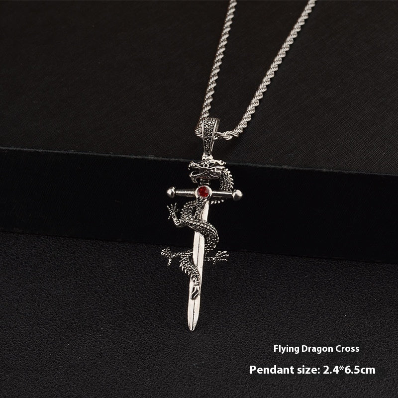 Fashion Jewelry Dragon Sword Pendant Necklace
