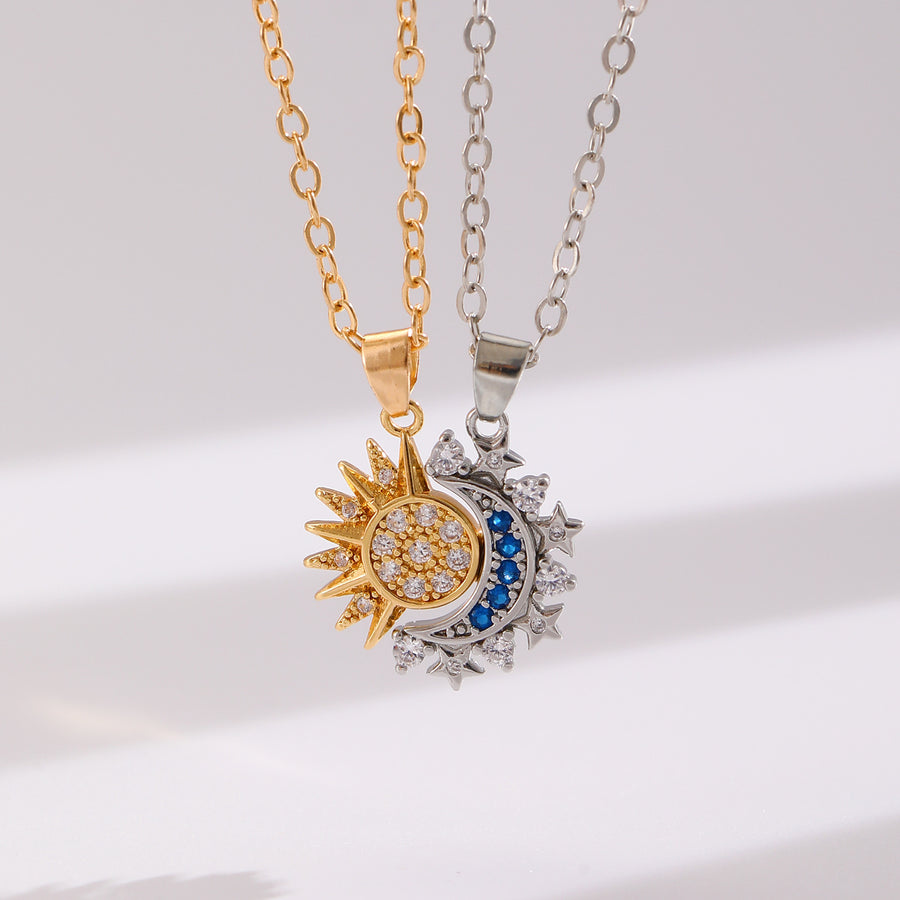 ✨ Sun & Moon Magnetic Couple Necklace Set ✨