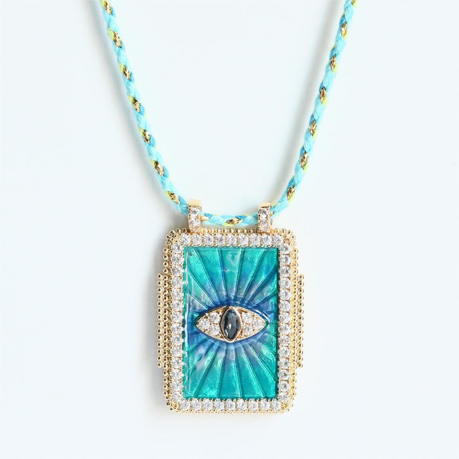 Square Plate Tarot Necklace Female Sun Moon Heart Long Necklace