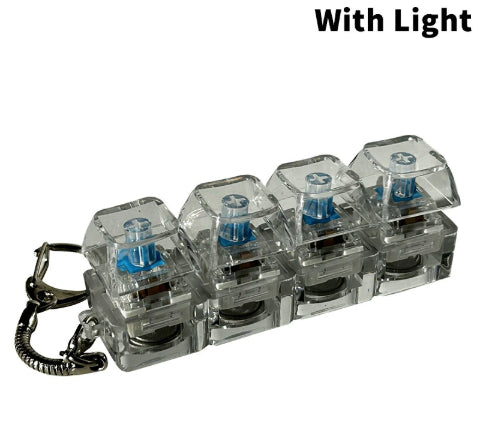 4-Key Luminous Keycap Keychain – Anti-Stress Clicker Toy