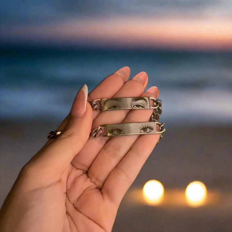 Personalized Eye Bracelet – Laser Engraved Stainless Steel