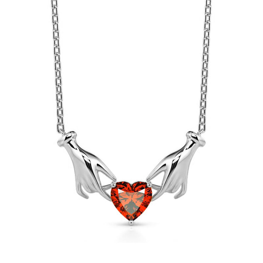 Fashion Red Gemstone Ladies Necklace Pendant