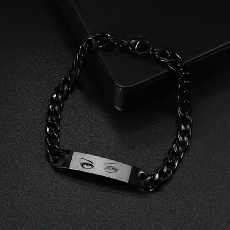 Personalized Eye Bracelet – Laser Engraved Stainless Steel