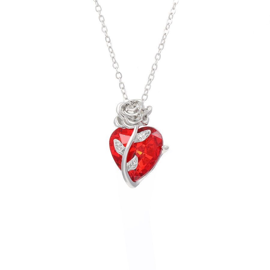 Punk Rose Love Necklace | Heart Pendant Clavicle Chain