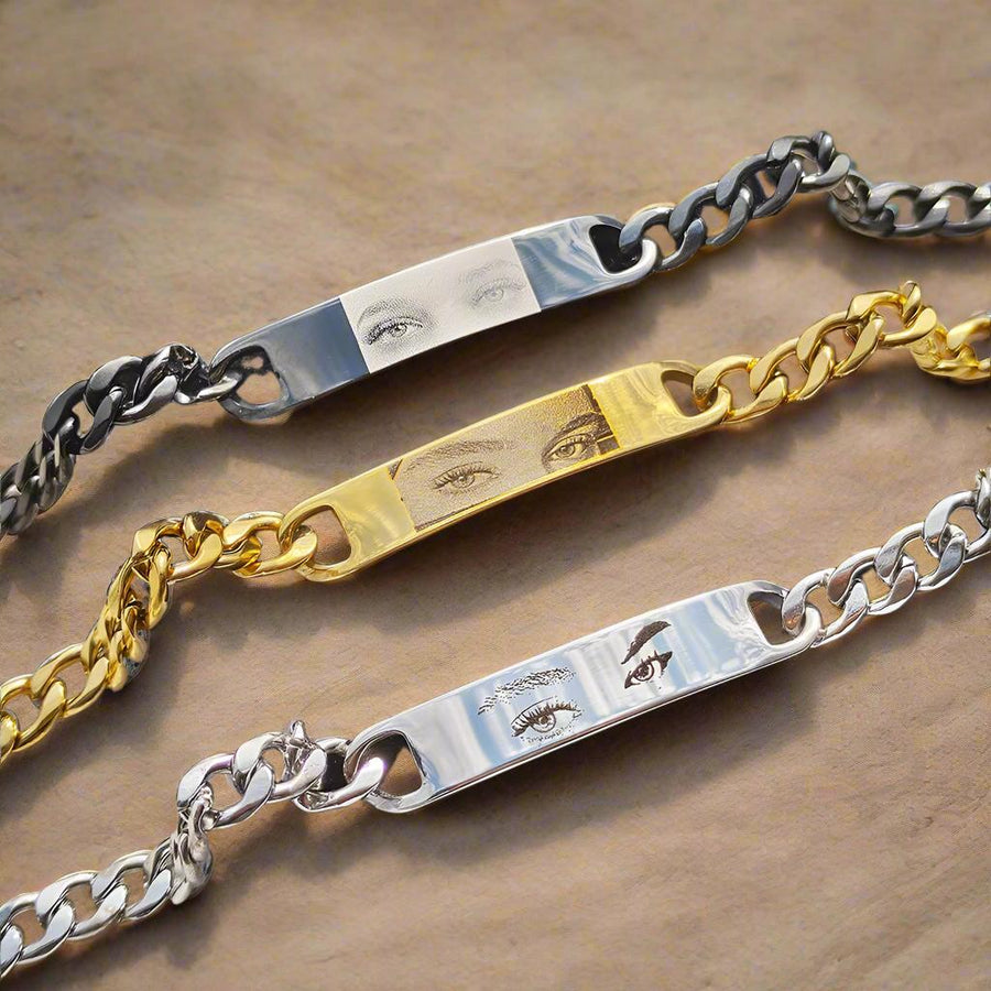 Personalized Eye Bracelet – Laser Engraved Stainless Steel