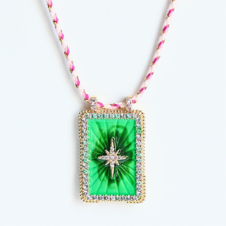 Square Plate Tarot Necklace Female Sun Moon Heart Long Necklace