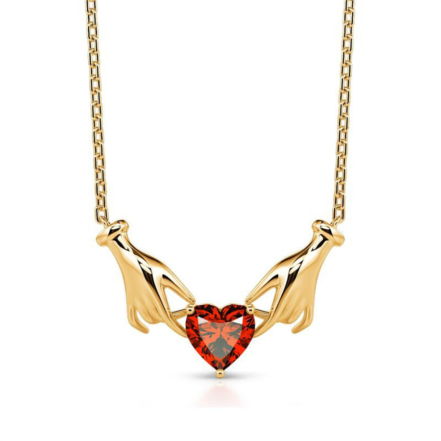 Fashion Red Gemstone Ladies Necklace Pendant